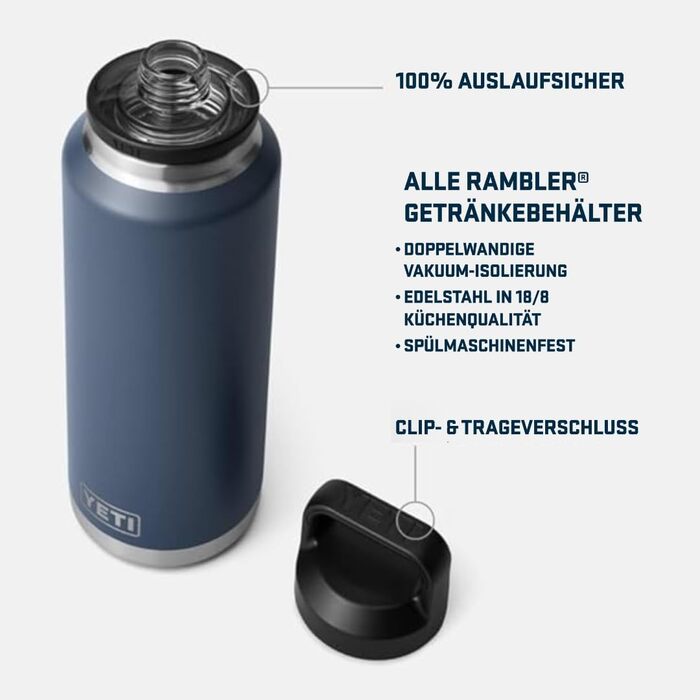 Термос YETI Rambler з кришкою Chug, Navy, 1.3 л