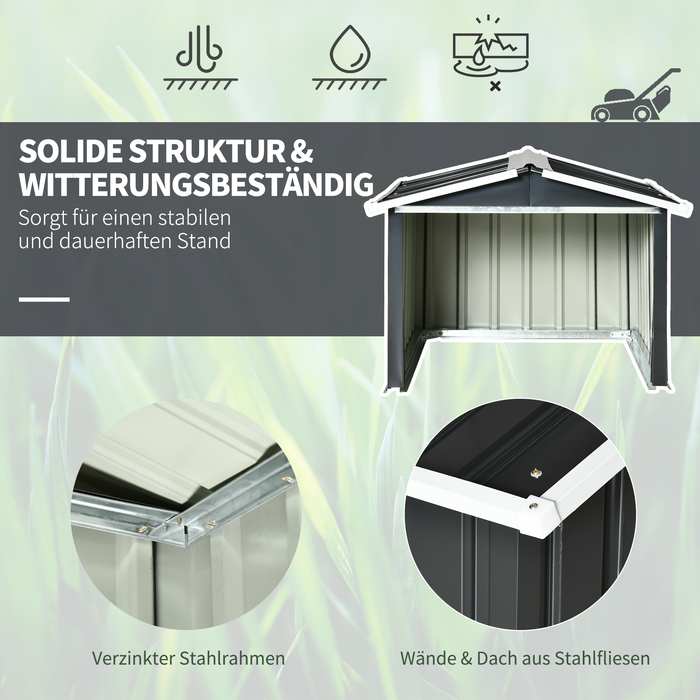 Металевий навіс для робота-газонокосарки, стійкий до іржі, 86 x 100 x 63 см, темно-сірий