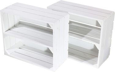 Міцні білі дерев'яні ящики з середньою дошкою, для зберігання дрібних іграшок/настінна полиця в дитячій кімнаті своїми руками, нові, 50x40x22см, 24 GmbH 5 шт.