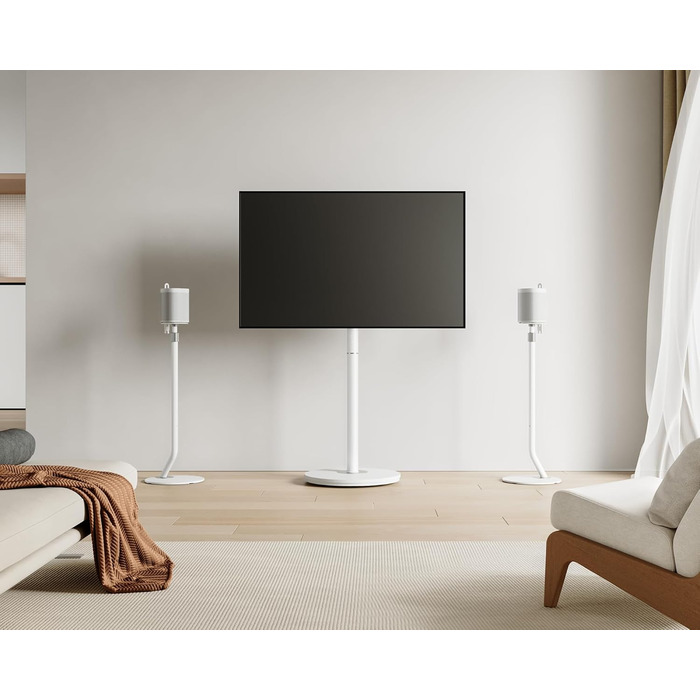 Підставка для колонки FITUEYES Design, регульована висота, металева, білий колір (2 шт.)