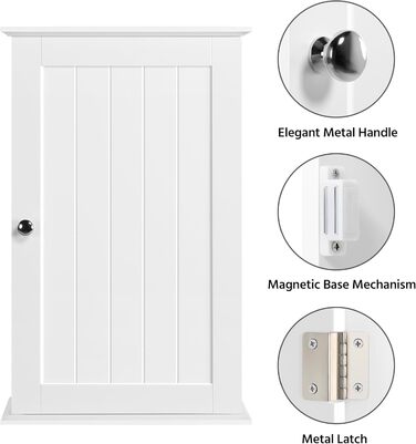 Шафа навісна Yaheetech з однією дверцятами, 35x21x55 см (білий)