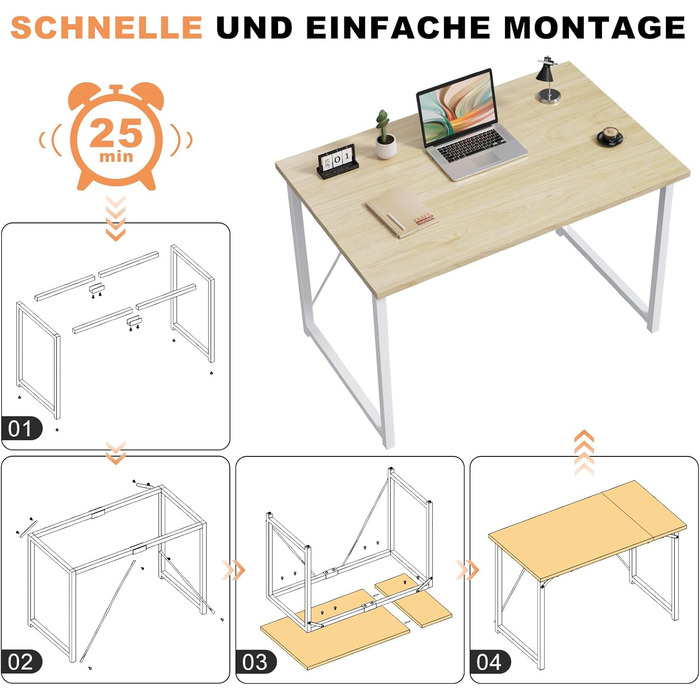 Комп'ютерний стіл Devoko, стіл для ноутбука, (акорн, 100 x 60 x 75 см)