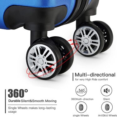 Валіза ручної поклажі KONO 55x38x22 см, 33 літри, ABS, Marineblau