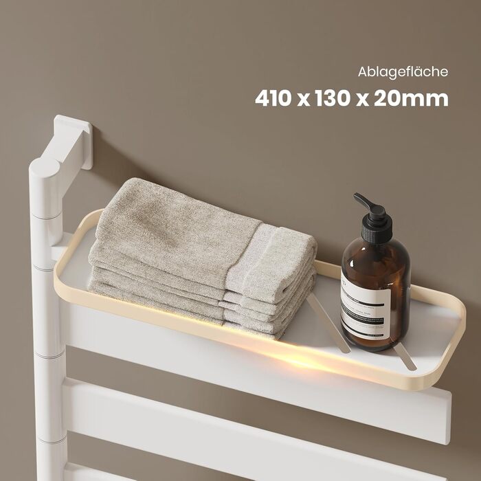 Електричний сушильник для рушників EMKE 180° з полицею, Wi-Fi, 120W, 760x450 мм, білий