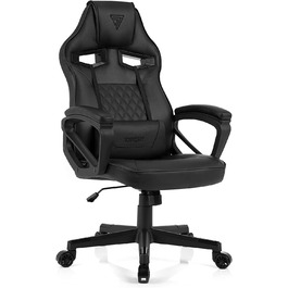 Офісне крісло SENSE7 Gaming Knight Zocker Gamer ергономічний підлокітник крісла цілісна сталева рама регульований кут нахилу чорний, Шкіряний, 40-49 x 69,5x60 шт. учна шкіра чорний