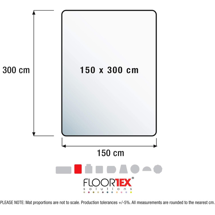 Підлоговий захисний килимок Floortex, високопрозорий, 150 х 300 см 150 х 300 см прямокутний