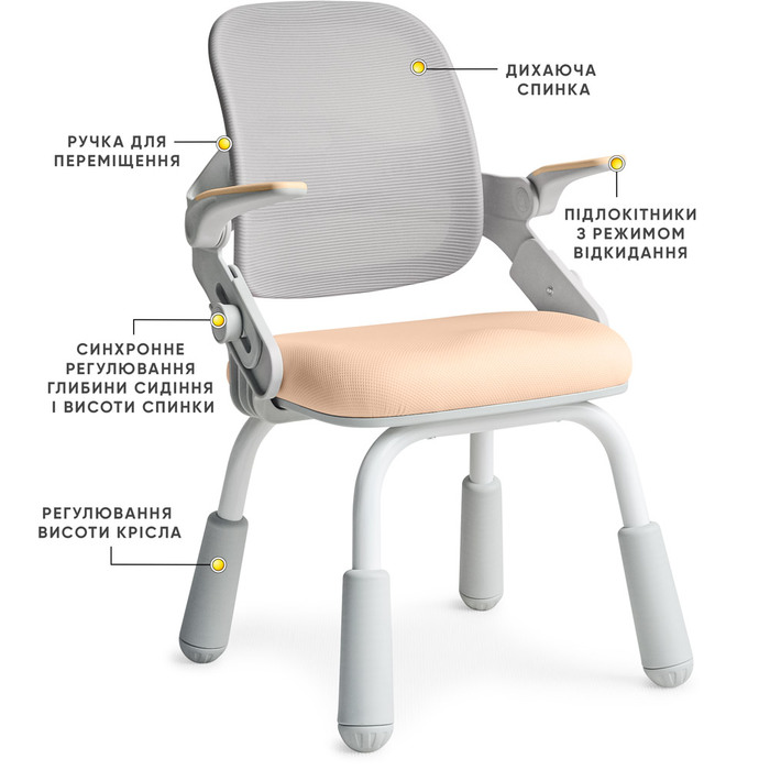Дитяче крісло Mealux Neo Air Static Peach (арт.Y-306 PG)