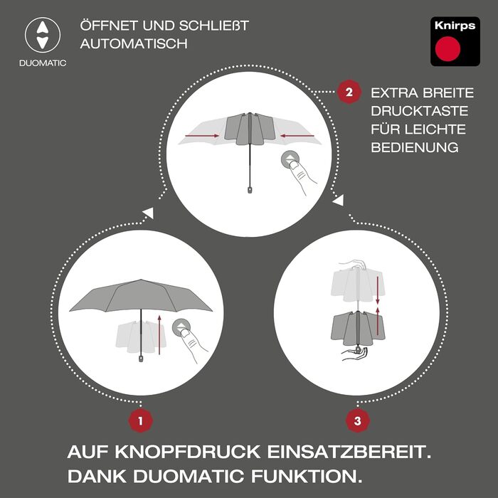 Із захисним чохлом I Кишенькова парасолька з функцією Duomatic I Автоматичне відкриття-закриття I Кнопка I Парасолька (макс. 50 символів), 100 Small Duomatic Black