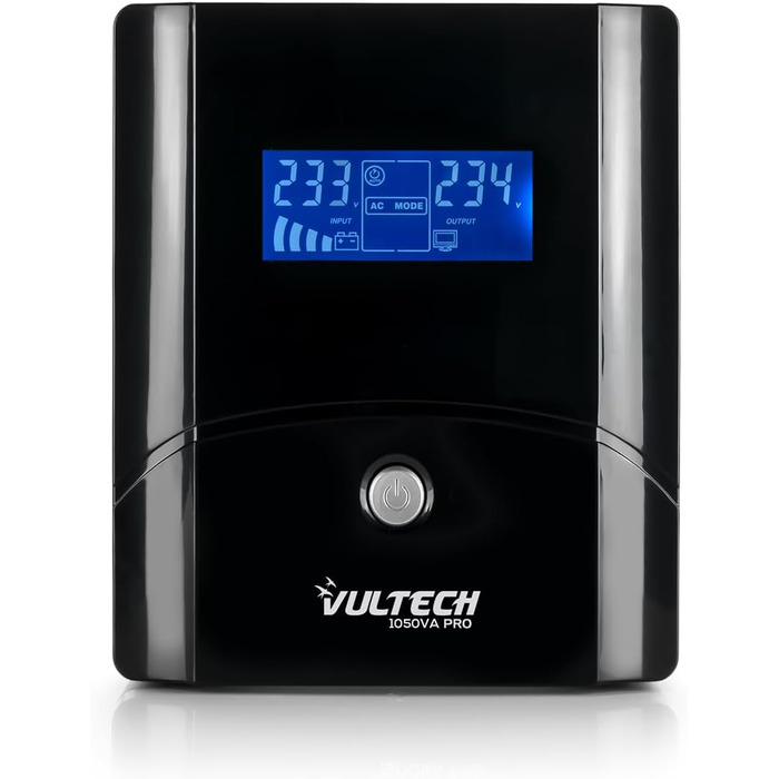 ДБЖ Vultech 1000 ВА Pure Line Interactive з чистою синусоїдою та РК-дисплеєм (серія Pro, 1050 ВА 560 Вт)