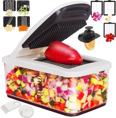 Набір для нарізки овочів RüK 22-в-1: нарізник, шинкувальник, овочечистка, фрукти - для кухні, ABS, великий розмір