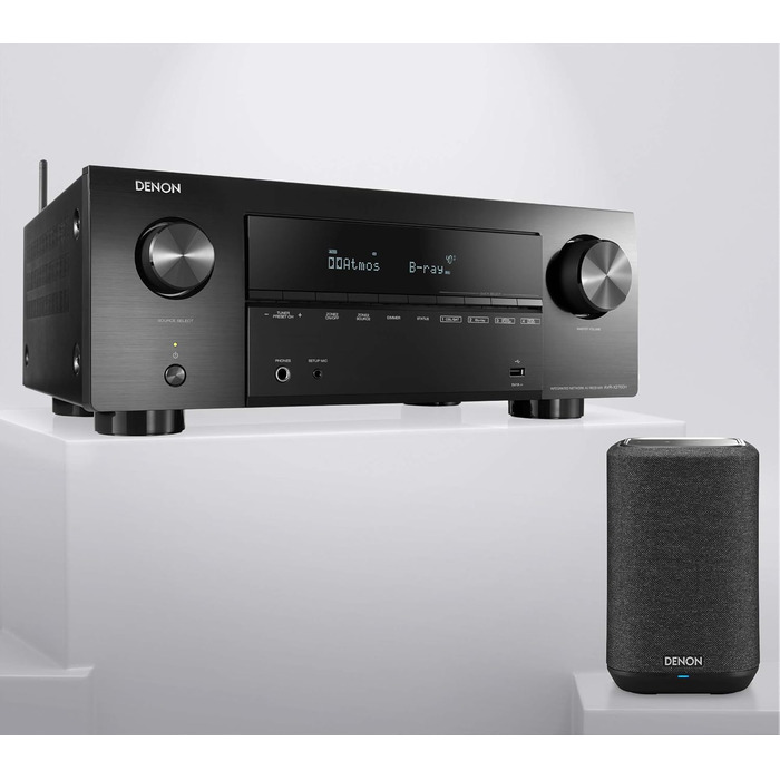 Ресивер Denon AVR-X2700H 7.2, 8K, Alexa, Bluetooth, Wi-Fi, Dolby Atmos, HEOS, Чорний