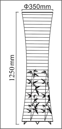 Торшер рисовий папір з бамбуковим мотивом, 125см, в т.ч. 2 шт. цоколь E14, без лампочки, 1217