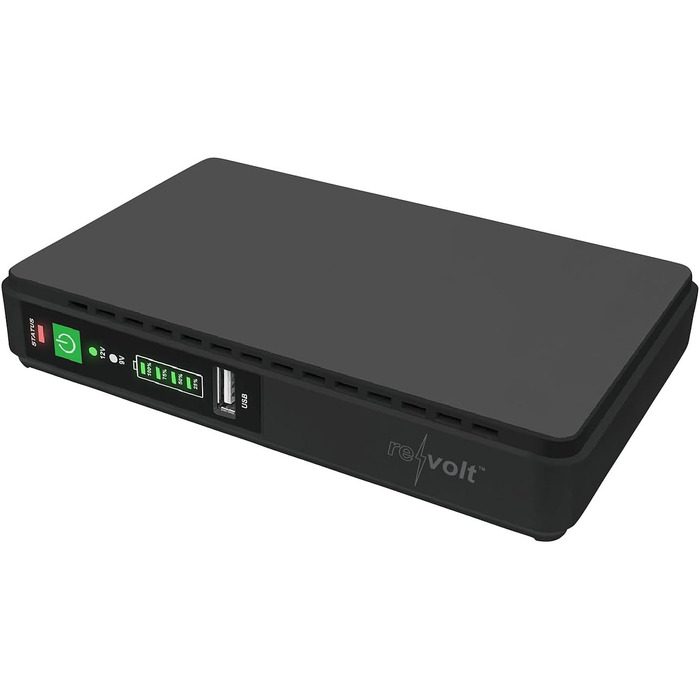 Джерело безперебійного живлення revolt Mini-UPS f. без перебоїв 8 800 мАгод, USB/DC, комплект з 2 шт. (DC-UPS, система ДБЖ)