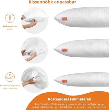 Подушка для сну на боці sleepling (Body Pillow) 40 x 145 см, м'яка мікрофібра, гіпоалергенна, Ökotex, з наволочкою