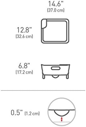 Сушарка для посуду Simplehuman KT1104 компактна, чорна, пластик, гарантія 5 років