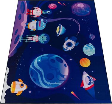 Дитячий килим Килим для дитячої кімнати Ігровий килимок для хлопчиків і дівчаток, а також для молодіжної кімнати 120x170 см (Cute Aliens Blue, 200x280 см)