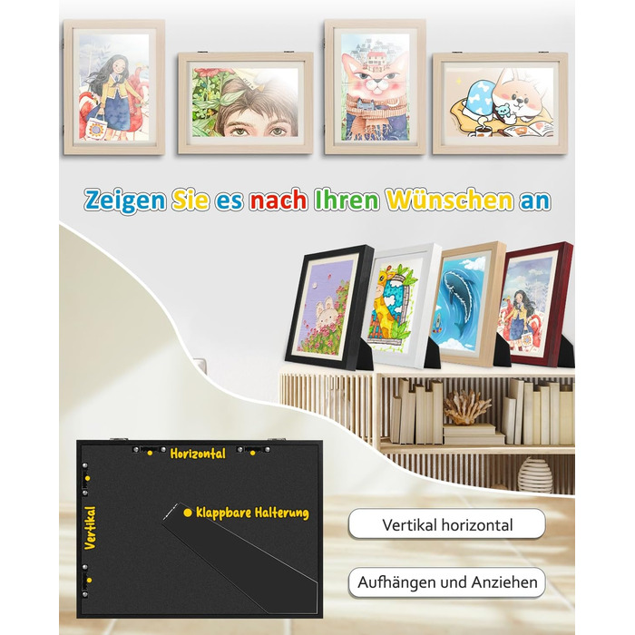 Дерев'яна рамка для дитячих малюнків Ciscle A3, для творчості, школи та дому