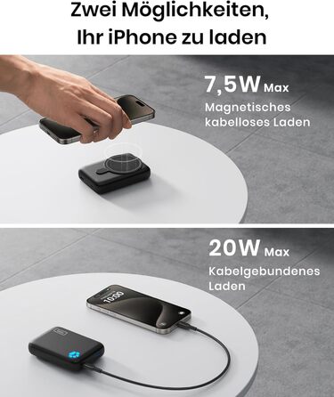 Магнітний 10000 мАг, бездротова швидка зарядка, USB-C, для iPhone 15-12 Pro Max, сумісний з Magsafe