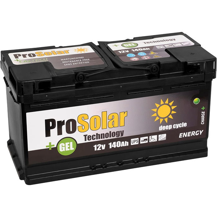 Акумулятор ProSolar 12V 140Ah, сонячна, глибокий цикл, герметична, без обслуговування