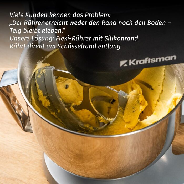 Кухонна машина 5л з місткою чашею з нержавіючої сталі, для тіста, піци, з таймером та 8 режимами. В комплекті: міксер, гак для тіста, вінчик, гнучкий вінчик. Чорний колір.