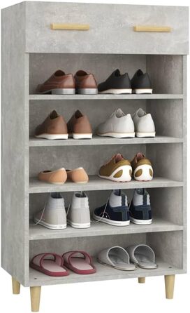 Взуттєва шафа Полиця для взуття Полиця для взуття Полиця для взуття Органайзер для зберігання взуття Комод для взуття 60x35x105 см Інженерна деревина (бетонно-сірий)