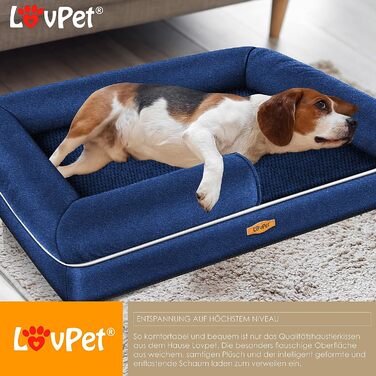Лежак для собак з мискою та 3 шт. кісточками, диван для всіх собак, знімний чохол, можна мити, 9722см (XL), темно-синій