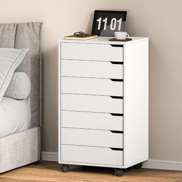 Контейнер для документів Sogesfurniture з 7 шухлядами, білий - офісний шафчик, комод для дому та офісу