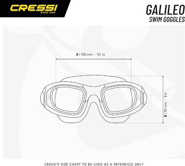 Окуляри для плавання Cressi Galileo з загартованим склом (Один розмір підходить всім, прозорий / білий)