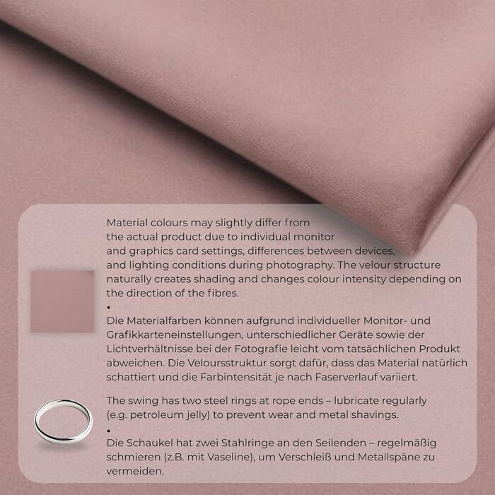 Дитяча гойдалка-колиска MAMOI з ременем безпеки, регульована висота 150-190 см, рожева. Гойдалка для дому, міцна конструкція, м'яке сидіння, легкий монтаж