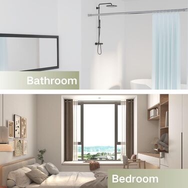 Телескопічна штора-карниз без свердління 85-265 см (Ø 32 мм) білий — розсувна труба для штор у ванну кімнату, гардероб та DIY-проєкти