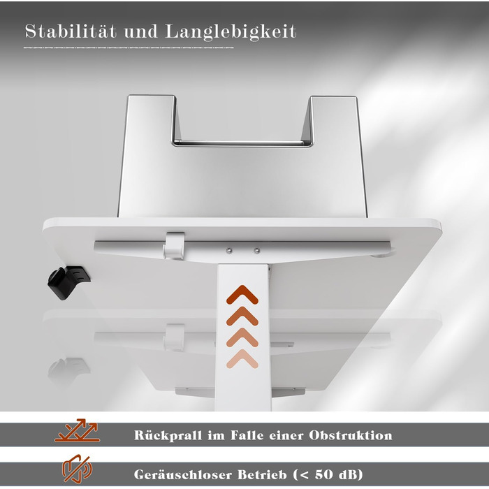 Електричний стіл Flamaker з регулюванням висоти, білий, 140x60 см, комп'ютерний стіл для роботи стоячи-сидячи з пам'яттю положень, офісний стійкий стіл