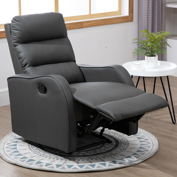 Реклайнер HOMCOM Recliner з функцією гойдання та відкидання, поворотний з підсклянником з тканини з мікрофібри для вітальні та відпочинку