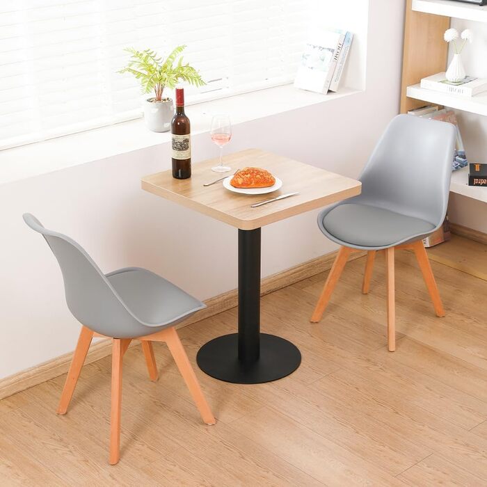 Дерев'яний кухонний стіл Mingone 80x80 см з металевими ніжками - для кухні, вітальні, балкону