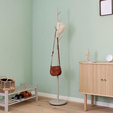 Стійка для одягу Loft - металева, біла, 5 гачків, 170 см, для прихожей, спальні, офісу