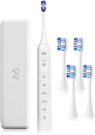 Електрична зубна щітка для дорослих B10PRO - акумулятор до 180 днів, 5 режимів, 48000 вібрацій/хв, IPX8, таймер, 4 насадки (рожева)