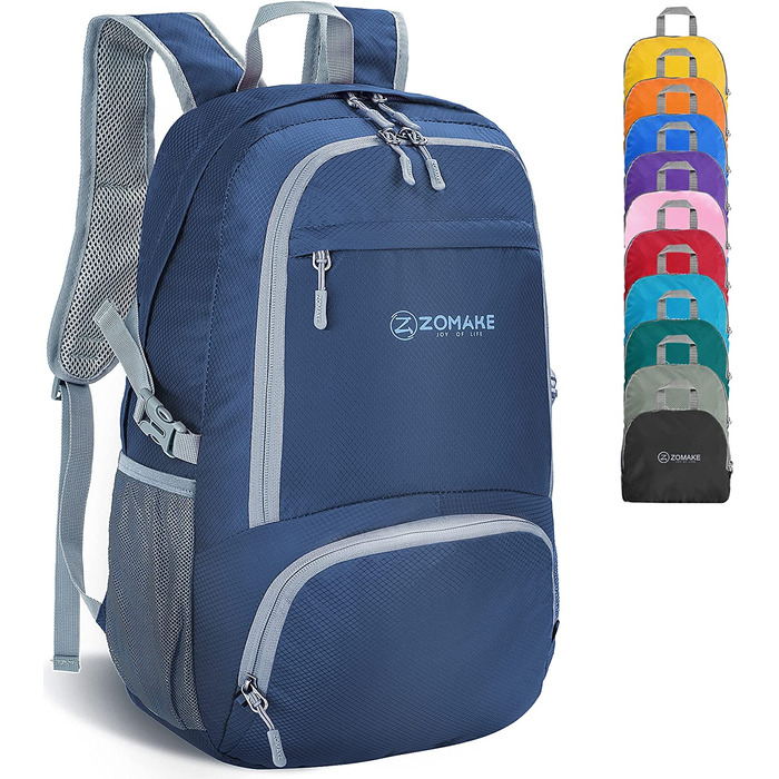 Легкий складной рюкзак ZOMAKE - упаковваеме рюкзаки об'ємом 30 л, невеликі складні рюкзаки, похідний рюкзак, сумка для жінок і чоловіків, походи на відкритому повітрі (темно-синій)