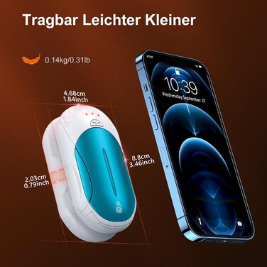 Електричні грілки для рук OUTJUT 6000mAh, 2 шт. USB, 3 режими нагріву, для спорту, кемпінгу, подарунок (8-Блакитний та Білий)