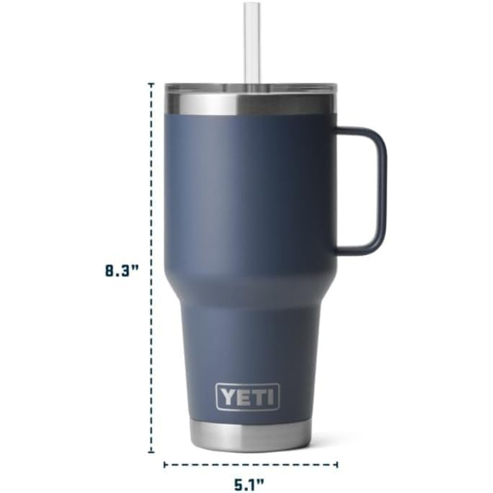 Термос YETI Rambler з кришкою-соломинкою, 1 л (Moon Dust)
