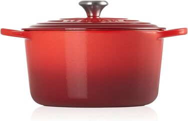 Le Creuset Високий круглий гусчар з чавуну, 26 см, червоний