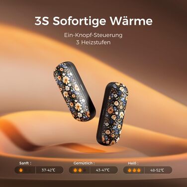 OCOOPA Грілки для рук UT2S Mini, 5200mAh, 2 шт. - Магнітні електричні грілки для рук, багаторазові, для кемпінгу та активного відпочинку, подарунок для жінок та чоловіків (Жовта квітка)