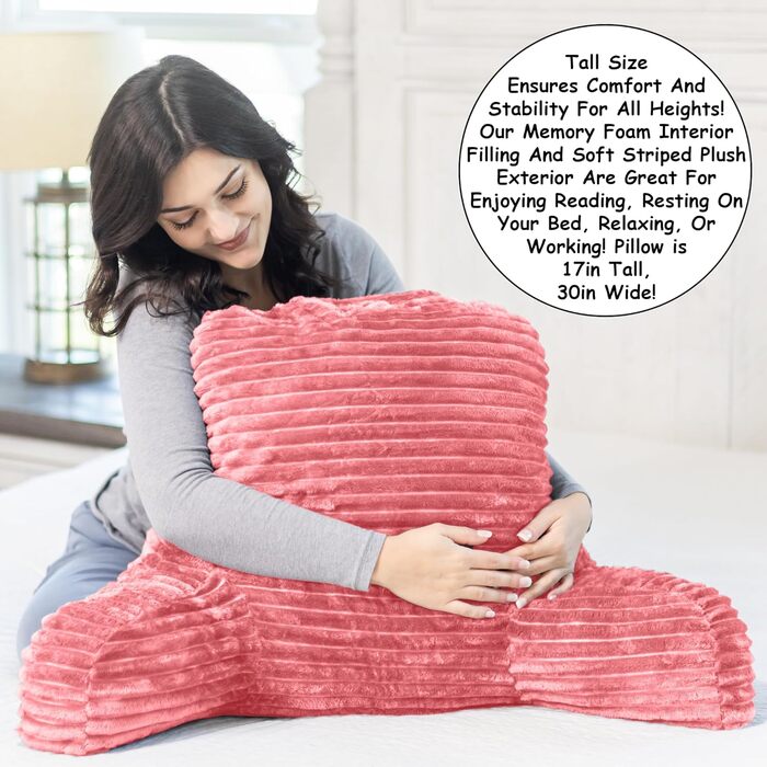 Крісло-мішок Homie з підставкою для зап'ястя, підлокітниками та спинкою для відпочинку, читання, роботи за ноутбуком та перегляду телевізора (біле). Розмір: Small, Колір: Rose