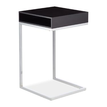 Зручний приставний столик Relaxdays у формі 'С' з полицею