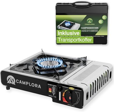 Газовий намет-плита для картриджів MFS-1a з кейсом та п'єзозапалюванням - 2,2 кВт - з функцією безпечного відключення (плита для кемпінгу)