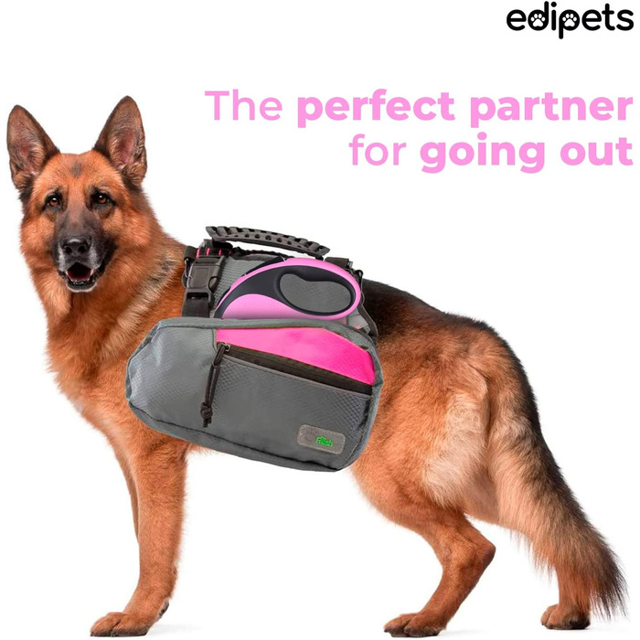 Висувний / висувний повідець для собак, 5 і нова вдосконалена модель, в тому числі. Кишеньковий дозатор, гнучкий ремінець для правшів і прогулянок (рожевий, 8 метрів)