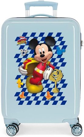 Дитячі валізи Disney Cars Good mood, різнокольорові, 50x38x20 см, з жорстким АБС-замком, 34 л, 2,1 кг, 4 колеса, ручна поклажа, (Світло-блакитний, валіза Мікі)