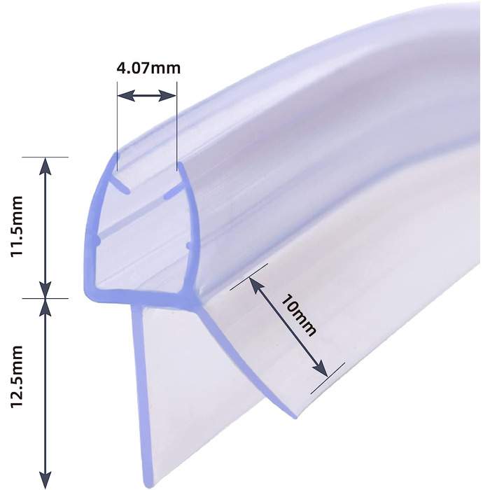 Ущільнювач для душових KOOBON тип А для скла 5/6 мм 2 шт 100 см прозорий