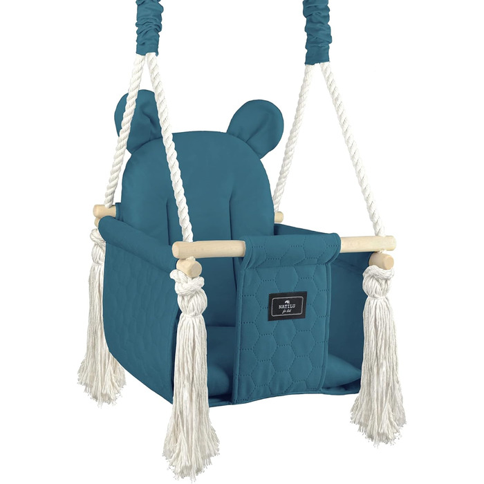 Дитяча гойдалка для дому та вулиці Bär Light Velvet | Гойдалка для малюків з м'яким сидінням