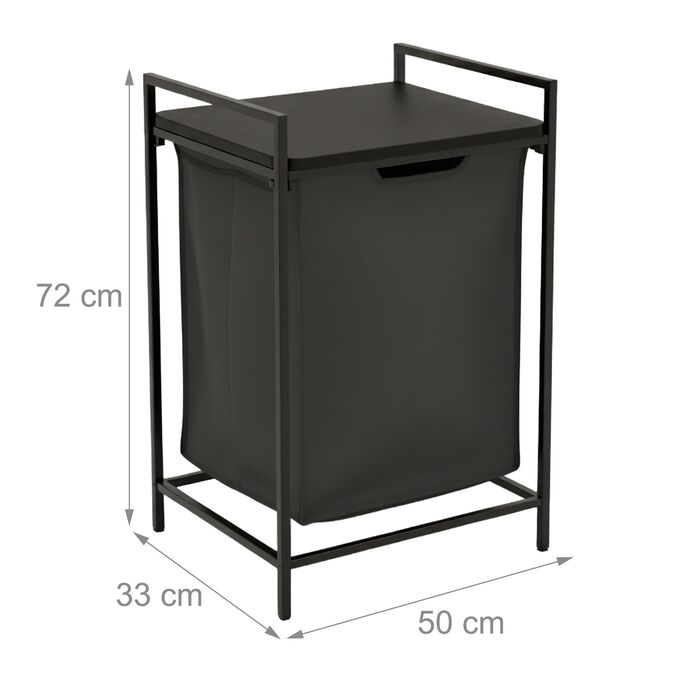 Кошик для білизни Relaxdays з металевим каркасом, 65 л