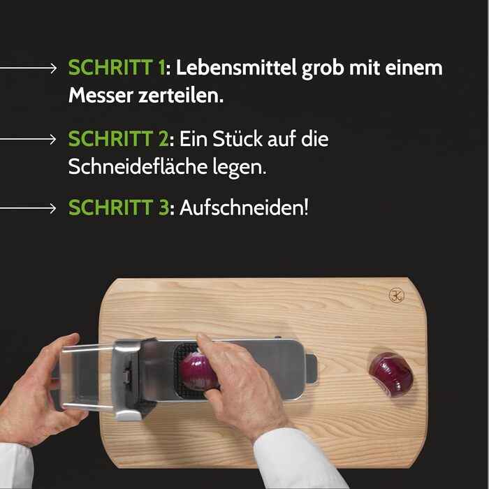 Подрібнювач для овочів ALLIGATOR 3094 з нержавіючої сталі з контейнером - для овочів, цибулі та картоплі фрі - 3 змінні леза (3x3 мм, 6x6 мм, 12x12 мм) - Без BPA