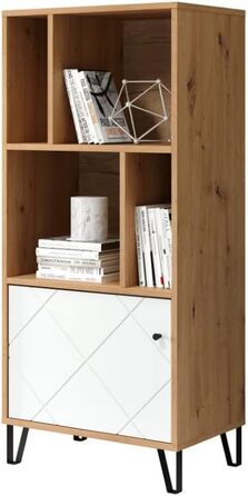 Trendteam Smart Living комод-тумба Trendteam Smart Living - комод-тумба з 2 дверцятами та 4 відділеннями, Artisan Eiche/Weiß, 63 x 136 x 40 см, з металевими ніжками